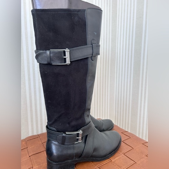 Cole Haan Nike Air Whitley Bukle Boots Moto Women’s Size 8.5 Knee High Black - Picture 3 of 11